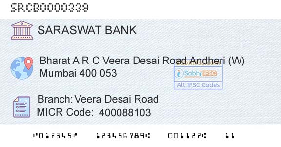 Saraswat Cooperative Bank Limited Veera Desai RoadBranch 