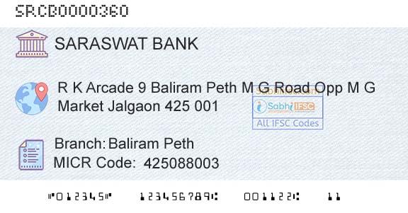 Saraswat Cooperative Bank Limited Baliram PethBranch 