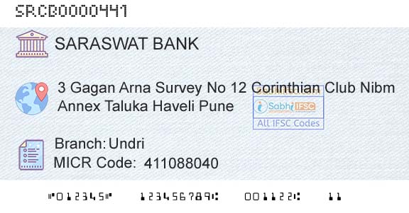 Saraswat Cooperative Bank Limited UndriBranch 