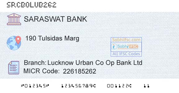Saraswat Cooperative Bank Limited Lucknow Urban Co Op Bank LtdBranch 