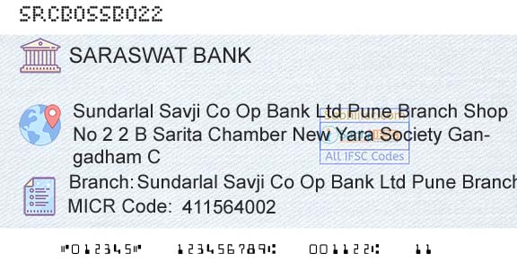 Saraswat Cooperative Bank Limited Sundarlal Savji Co Op Bank Ltd Pune BranchBranch 