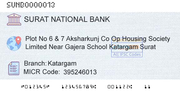 Surat National Cooperative Bank Limited KatargamBranch 