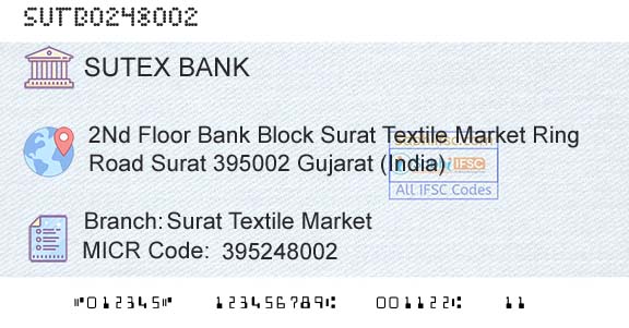 Sutex Cooperative Bank Limited Surat Textile MarketBranch 