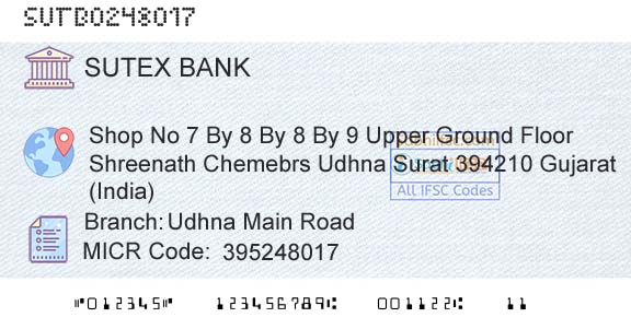 Sutex Cooperative Bank Limited Udhna Main RoadBranch 