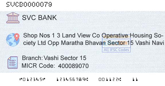 The Shamrao Vithal Cooperative Bank Vashi Sector 15Branch 