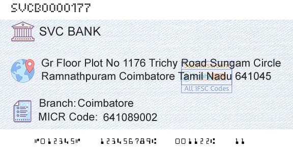 The Shamrao Vithal Cooperative Bank CoimbatoreBranch 