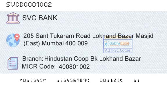 The Shamrao Vithal Cooperative Bank Hindustan Coop Bk Lokhand BazarBranch 