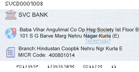 The Shamrao Vithal Cooperative Bank Hindustan Coopbk Nehru Ngr Kurla EBranch 