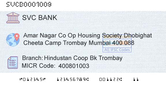 The Shamrao Vithal Cooperative Bank Hindustan Coop Bk TrombayBranch 