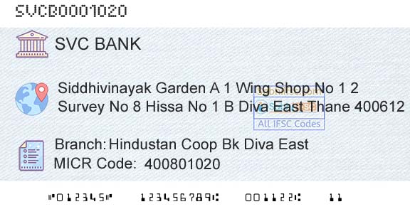 The Shamrao Vithal Cooperative Bank Hindustan Coop Bk Diva EastBranch 