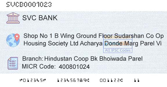 The Shamrao Vithal Cooperative Bank Hindustan Coop Bk Bhoiwada ParelBranch 