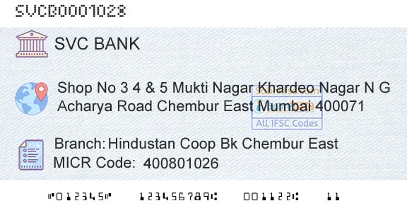 The Shamrao Vithal Cooperative Bank Hindustan Coop Bk Chembur EastBranch 