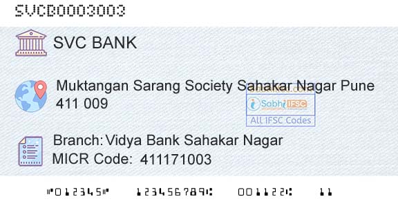 The Shamrao Vithal Cooperative Bank Vidya Bank Sahakar NagarBranch 