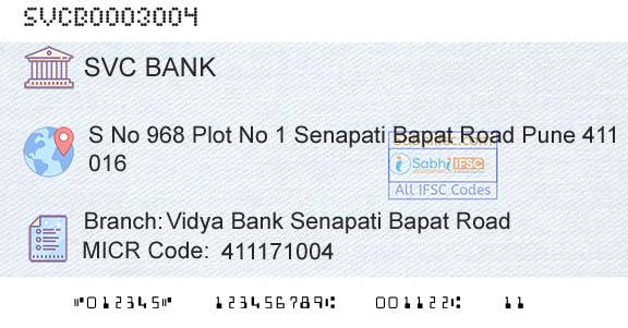 The Shamrao Vithal Cooperative Bank Vidya Bank Senapati Bapat RoadBranch 