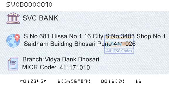 The Shamrao Vithal Cooperative Bank Vidya Bank BhosariBranch 