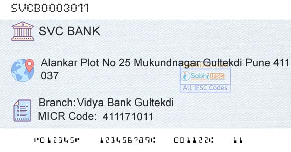 The Shamrao Vithal Cooperative Bank Vidya Bank GultekdiBranch 