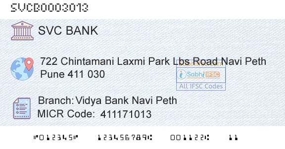 The Shamrao Vithal Cooperative Bank Vidya Bank Navi PethBranch 