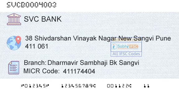 The Shamrao Vithal Cooperative Bank Dharmavir Sambhaji Bk SangviBranch 