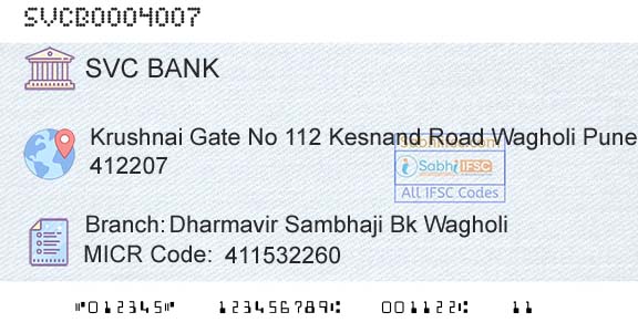 The Shamrao Vithal Cooperative Bank Dharmavir Sambhaji Bk WagholiBranch 