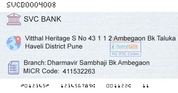 The Shamrao Vithal Cooperative Bank Dharmavir Sambhaji Bk AmbegaonBranch 