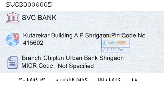 The Shamrao Vithal Cooperative Bank Chiplun Urban Bank ShrigaonBranch 