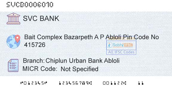 The Shamrao Vithal Cooperative Bank Chiplun Urban Bank AbloliBranch 