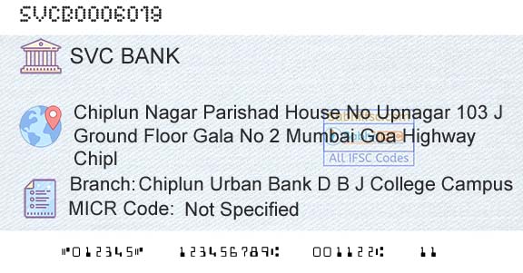 The Shamrao Vithal Cooperative Bank Chiplun Urban Bank D B J College CampusBranch 