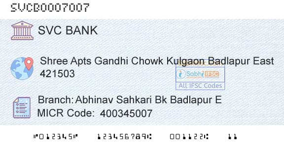 The Shamrao Vithal Cooperative Bank Abhinav Sahkari Bk Badlapur EBranch 