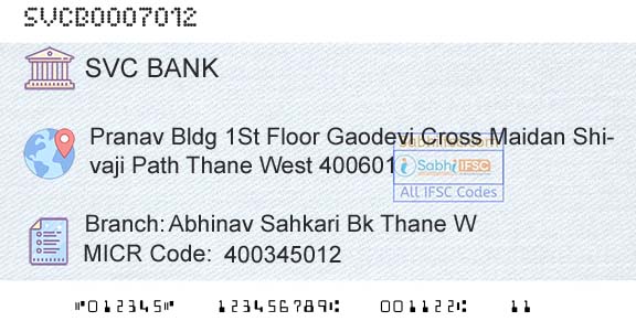 The Shamrao Vithal Cooperative Bank Abhinav Sahkari Bk Thane WBranch 