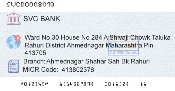 The Shamrao Vithal Cooperative Bank Ahmednagar Shahar Sah Bk RahuriBranch 