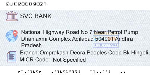 The Shamrao Vithal Cooperative Bank Omprakash Deora Peoples Coop Bk Hingoli AdilabadBranch 