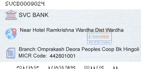 The Shamrao Vithal Cooperative Bank Omprakash Deora Peoples Coop Bk Hingoli WardhaBranch 