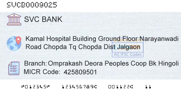The Shamrao Vithal Cooperative Bank Omprakash Deora Peoples Coop Bk Hingoli ChopdaBranch 