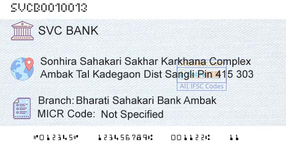 The Shamrao Vithal Cooperative Bank Bharati Sahakari Bank AmbakBranch 