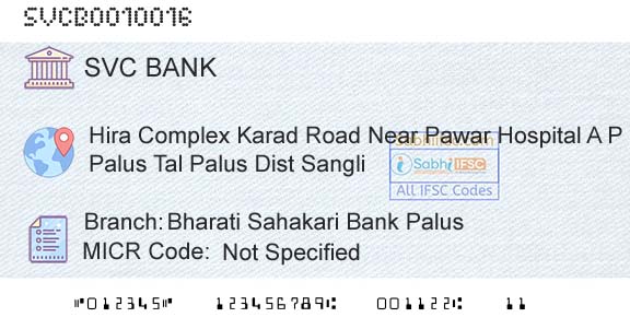 The Shamrao Vithal Cooperative Bank Bharati Sahakari Bank PalusBranch 