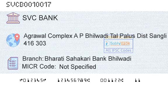 The Shamrao Vithal Cooperative Bank Bharati Sahakari Bank BhilwadiBranch 