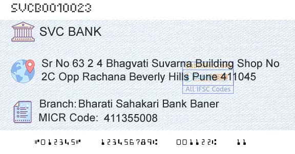 The Shamrao Vithal Cooperative Bank Bharati Sahakari Bank BanerBranch 