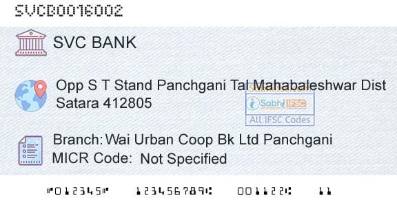 The Shamrao Vithal Cooperative Bank Wai Urban Coop Bk Ltd PanchganiBranch 
