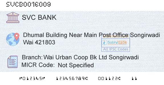 The Shamrao Vithal Cooperative Bank Wai Urban Coop Bk Ltd SongirwadiBranch 