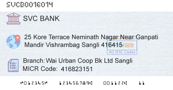 The Shamrao Vithal Cooperative Bank Wai Urban Coop Bk Ltd SangliBranch 