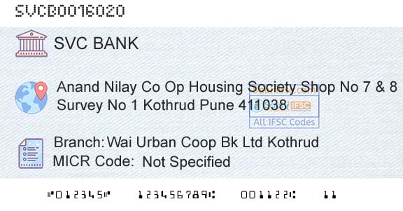 The Shamrao Vithal Cooperative Bank Wai Urban Coop Bk Ltd KothrudBranch 