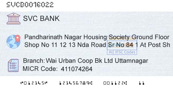 The Shamrao Vithal Cooperative Bank Wai Urban Coop Bk Ltd UttamnagarBranch 