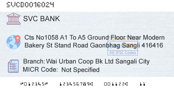 The Shamrao Vithal Cooperative Bank Wai Urban Coop Bk Ltd Sangali CityBranch 