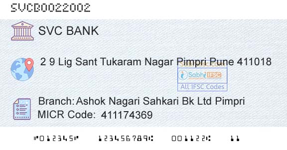 The Shamrao Vithal Cooperative Bank Ashok Nagari Sahkari Bk Ltd PimpriBranch 