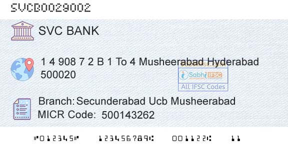 The Shamrao Vithal Cooperative Bank Secunderabad Ucb MusheerabadBranch 