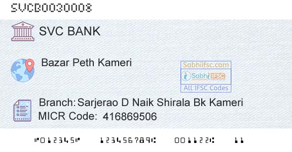 The Shamrao Vithal Cooperative Bank Sarjerao D Naik Shirala Bk KameriBranch 