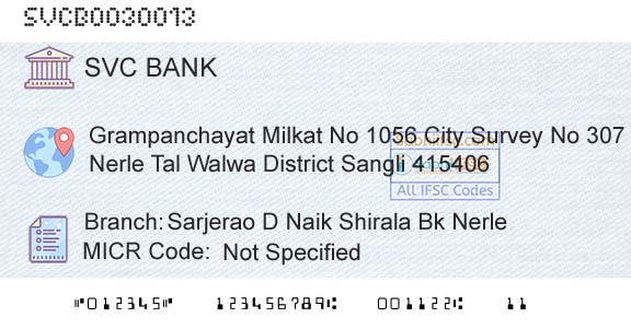The Shamrao Vithal Cooperative Bank Sarjerao D Naik Shirala Bk NerleBranch 
