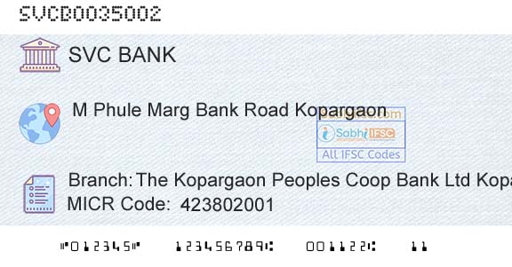 The Shamrao Vithal Cooperative Bank The Kopargaon Peoples Coop Bank Ltd KopargaonBranch 
