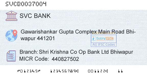 The Shamrao Vithal Cooperative Bank Shri Krishna Co Op Bank Ltd BhiwapurBranch 