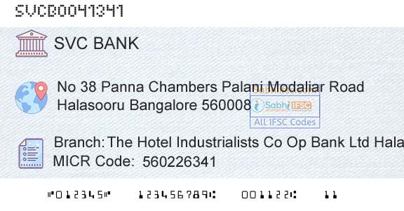 The Shamrao Vithal Cooperative Bank The Hotel Industrialists Co Op Bank Ltd HalasuruBranch 